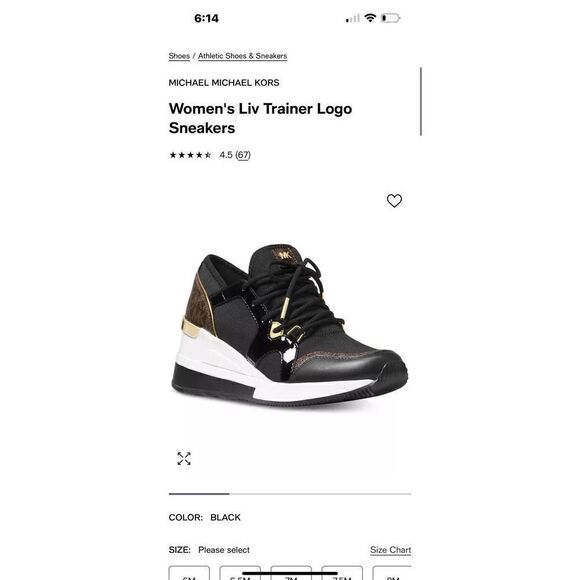 Michael kors mk LIvi trainer wedge sneakers fashion sz 10 - Picture 1 of 8